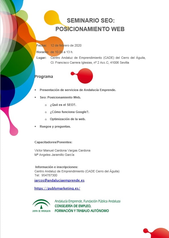Seminario SEO | Andalucía Emprende Febrero 2020